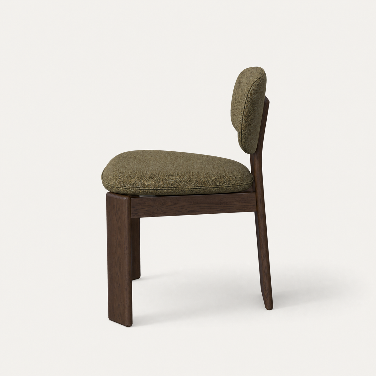 Designed by Valerio Sommella, the Gaba Dining Chair features soft upholstery and FSC-certified Dark Oak craftsmanship within the ACERKA Miami collection.