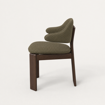 The Gaba Dining Armchair pairs generous cushioning with architectural solid oak construction, bringing Valerio Sommella’s sculptural design to ACERKA Miami.