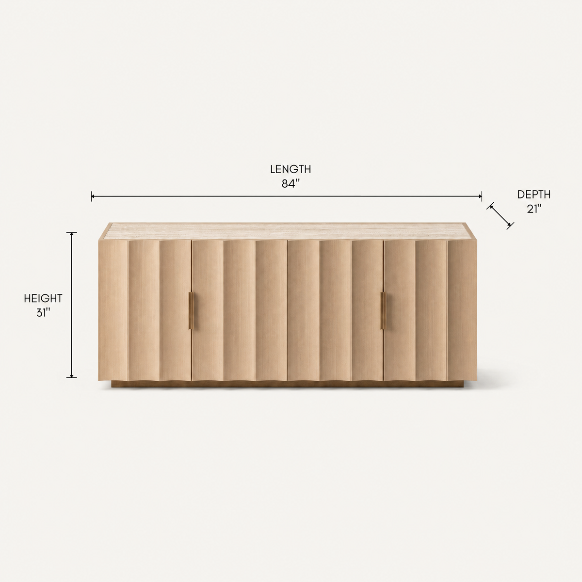 Chomo Sideboard - Travertine