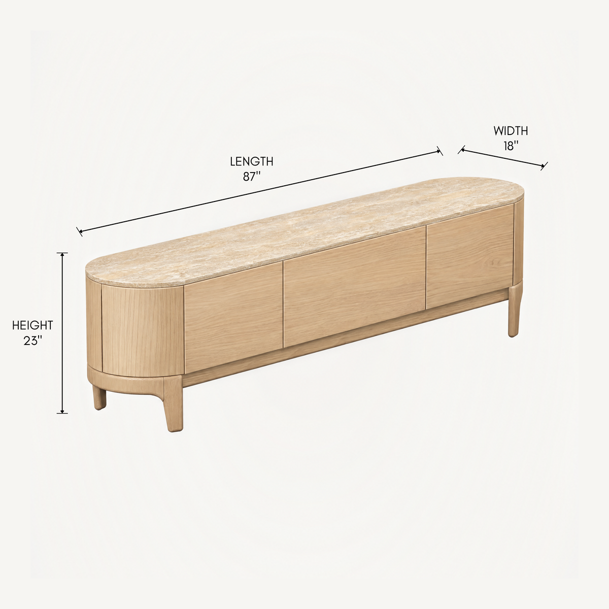 Tcha Media Cabinet - Travertine