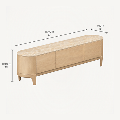 Tcha Media Cabinet - Travertine
