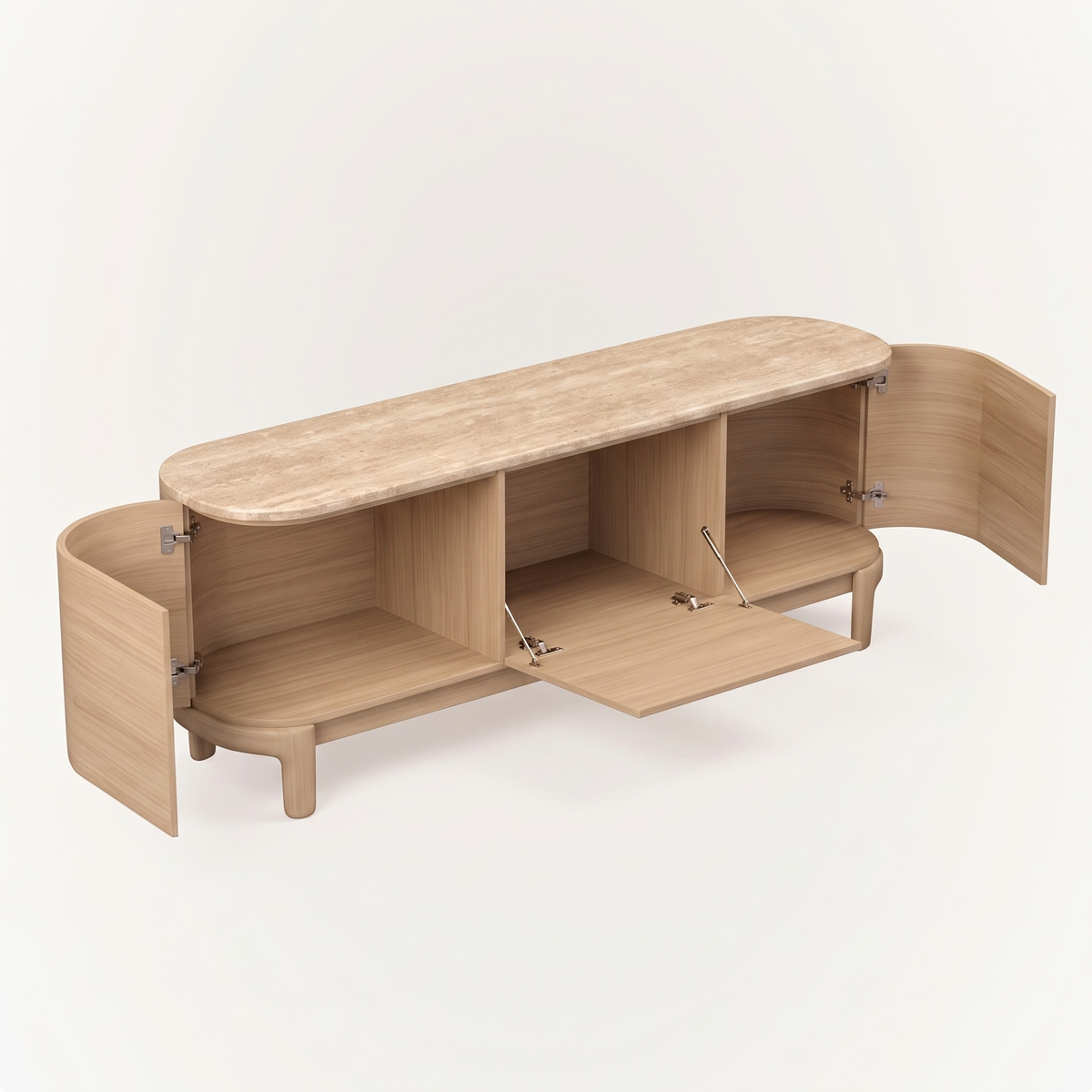 Tcha Media Cabinet - Travertine