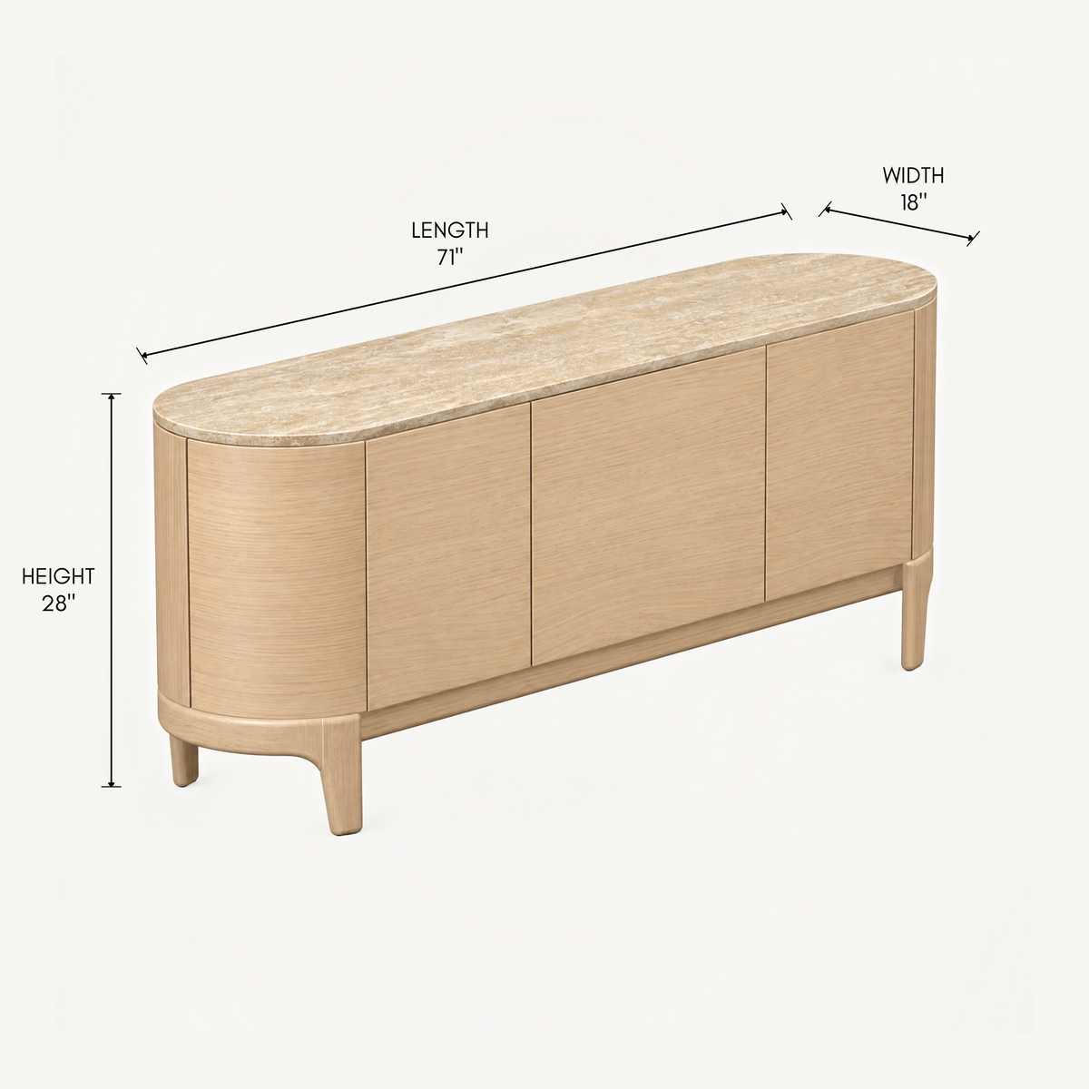 Tcha Sideboard - Travertine