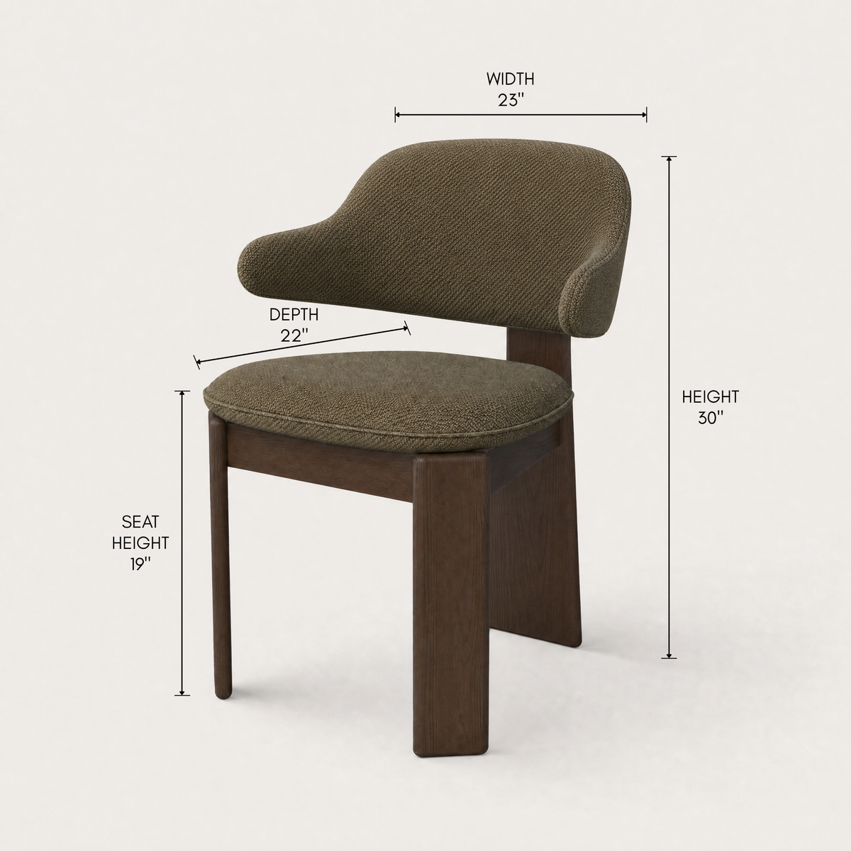 Valerio Sommella shapes the Gaba Dining Armchair with clean proportions, curved upholstery, and solid American oak craftsmanship, showcased by ACERKA Miami.