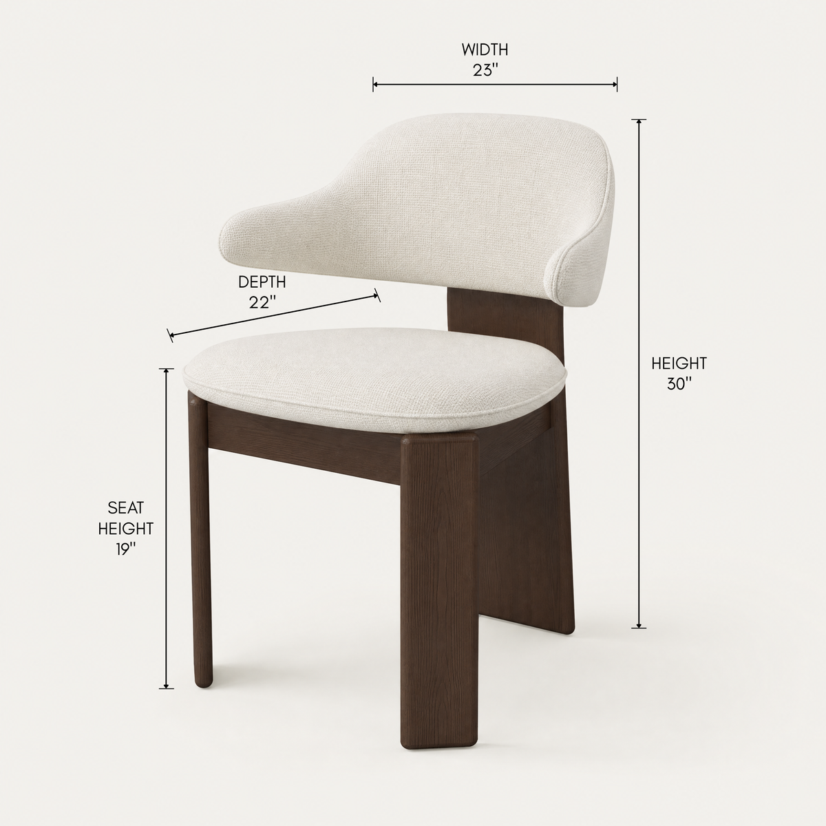 Valerio Sommella’s Gaba Dining Armchair features a sculptural American oak frame and fully upholstered seat and backrest for supportive dining at ACERKA Miami.