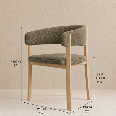 Avila Dining Chair – Olive Green / Natural Oak