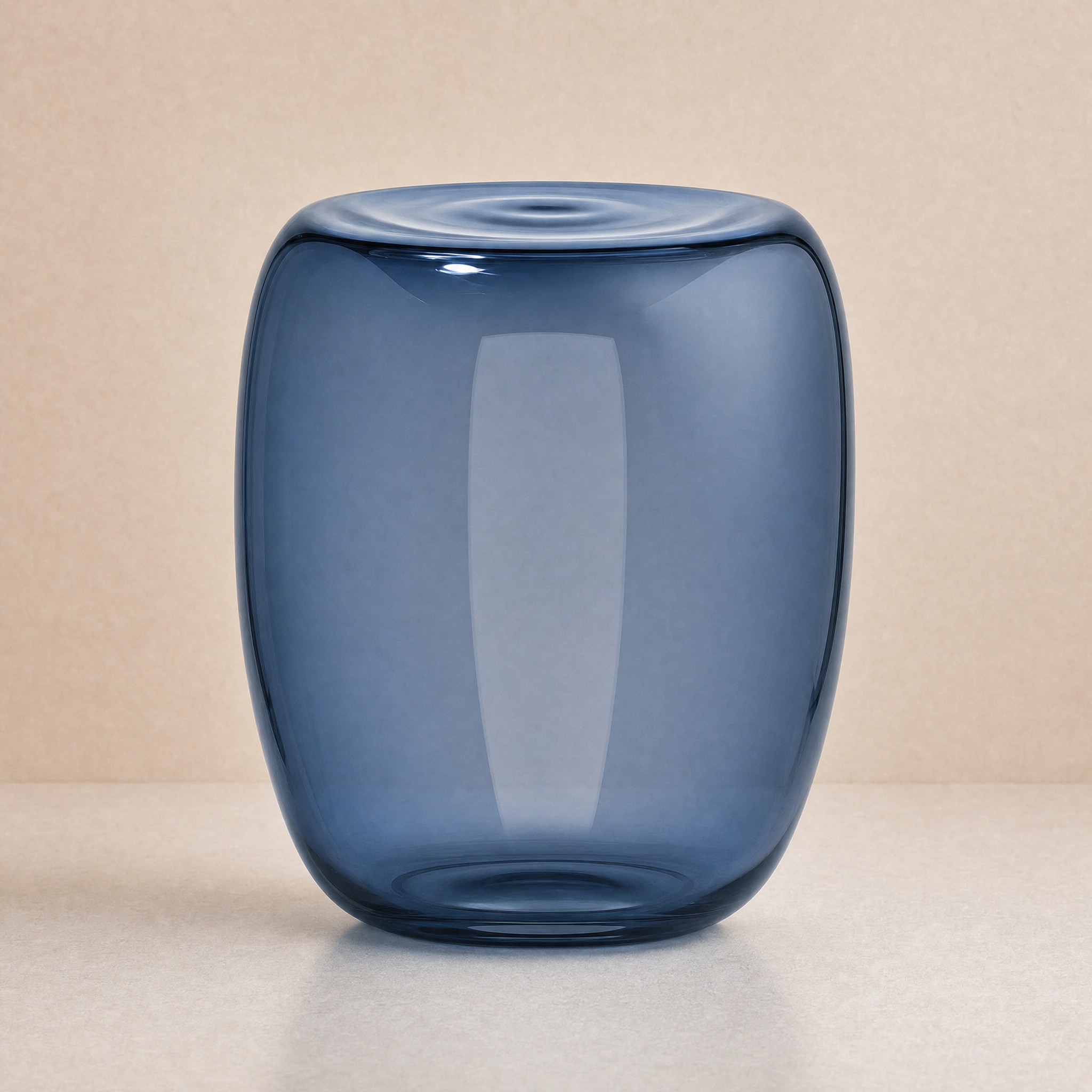 Lucid Blown Glass Coffee Table – Small / Steel Blue