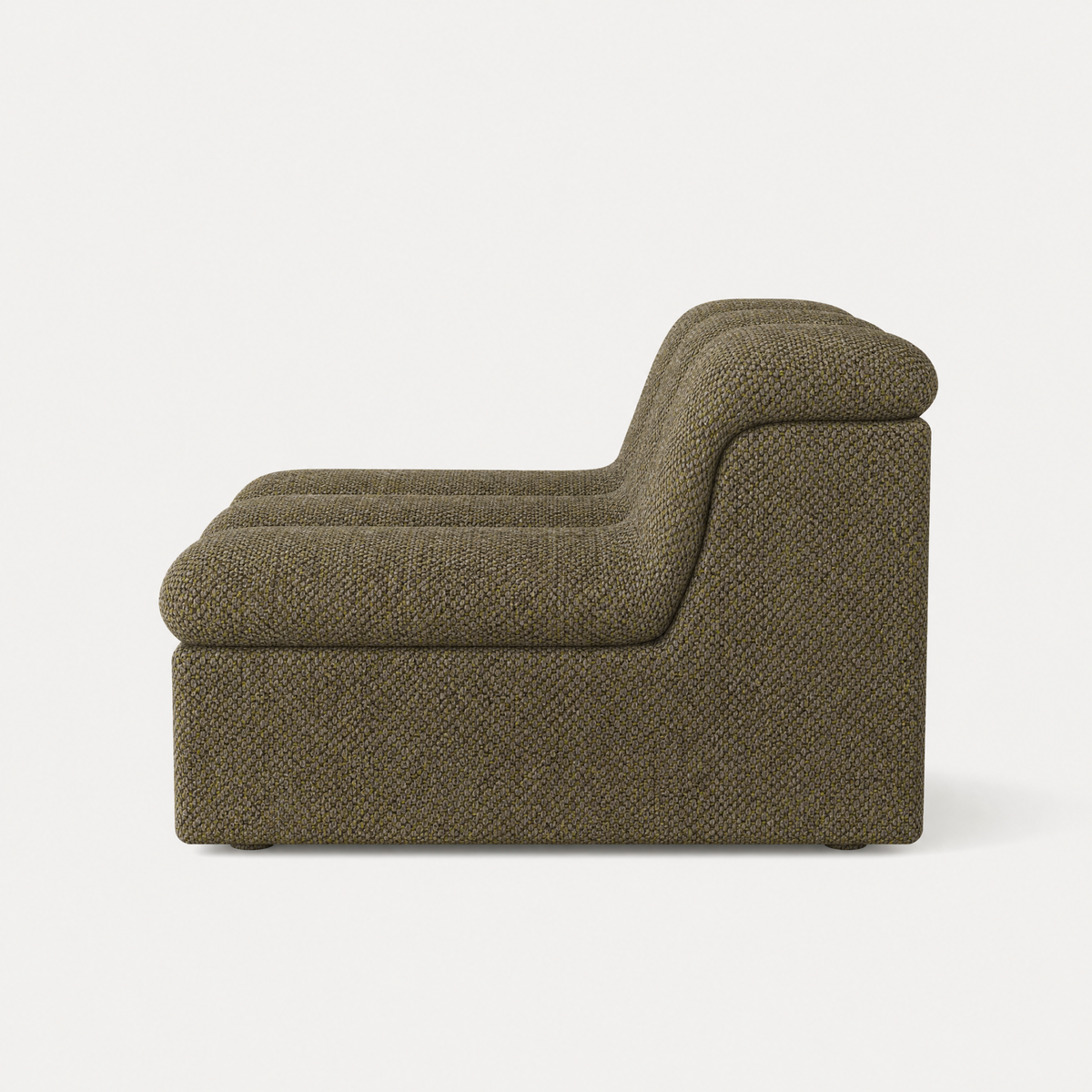 The Devi Middle Module by Valerio Sommella offers a fully upholstered form designed to work as a standalone seat or modular element.