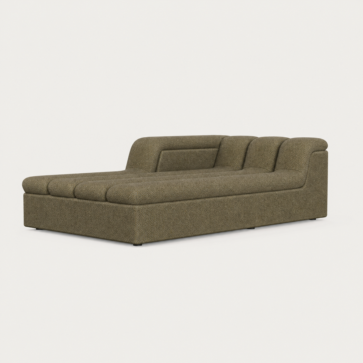 ACERKA Miami presents the Devi Chaise Module with generous proportions, deep cushioning, and a distinctive low-profile silhouette.