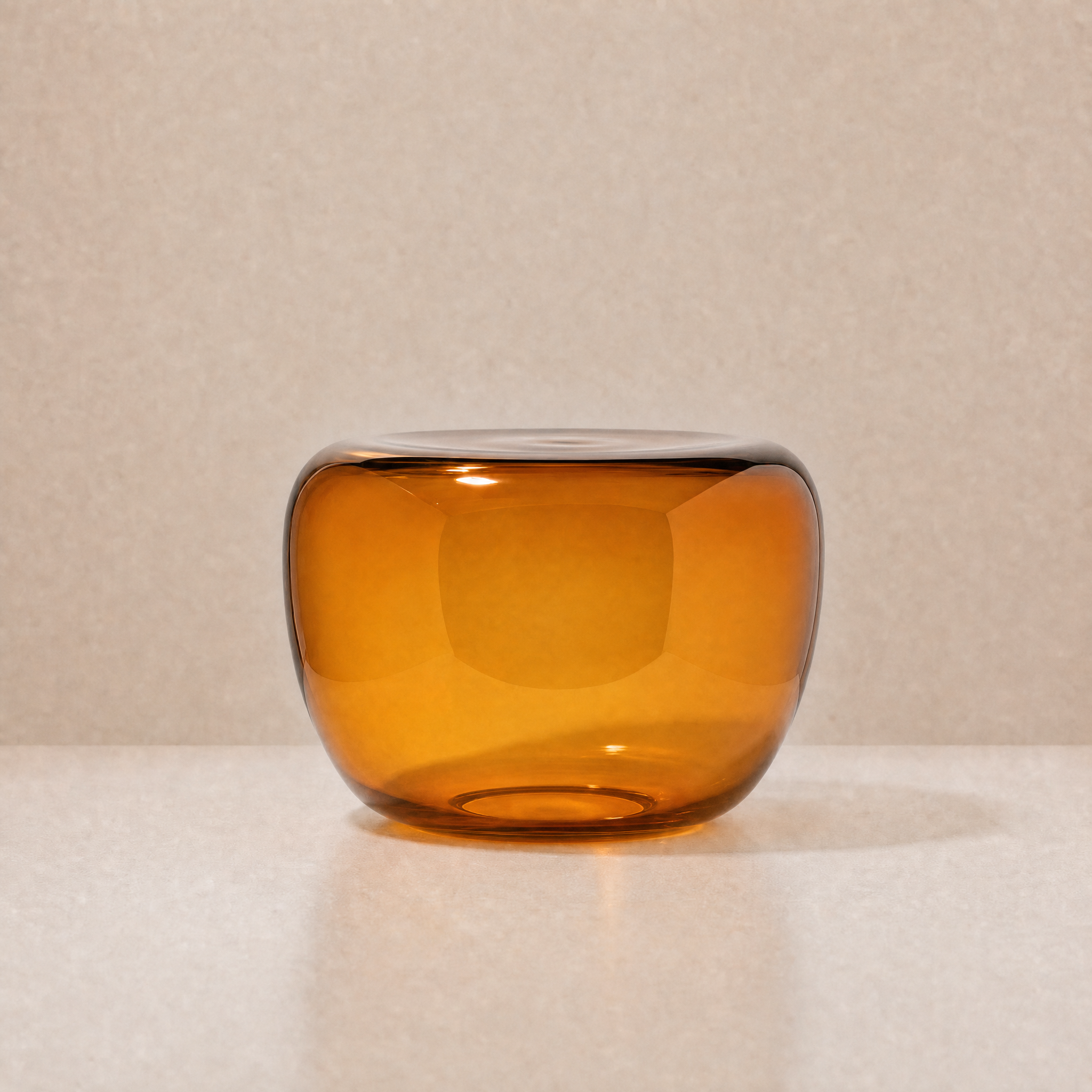 Lucid Blown Glass Coffee Table – Medium / Amber