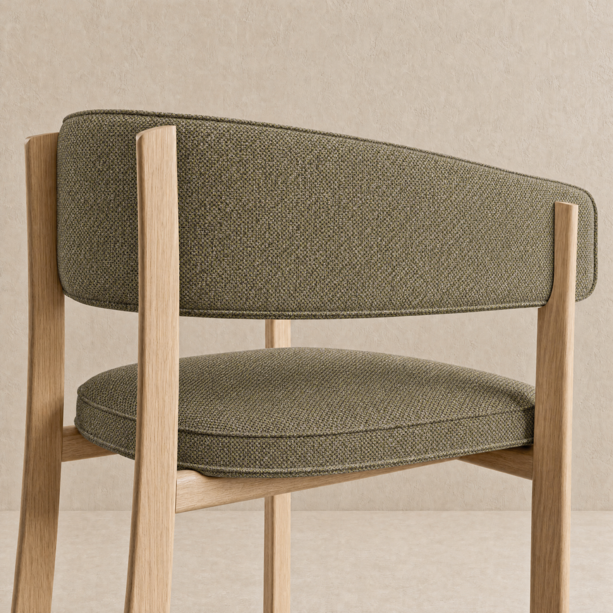 Avila Dining Chair – Olive Green / Natural Oak
