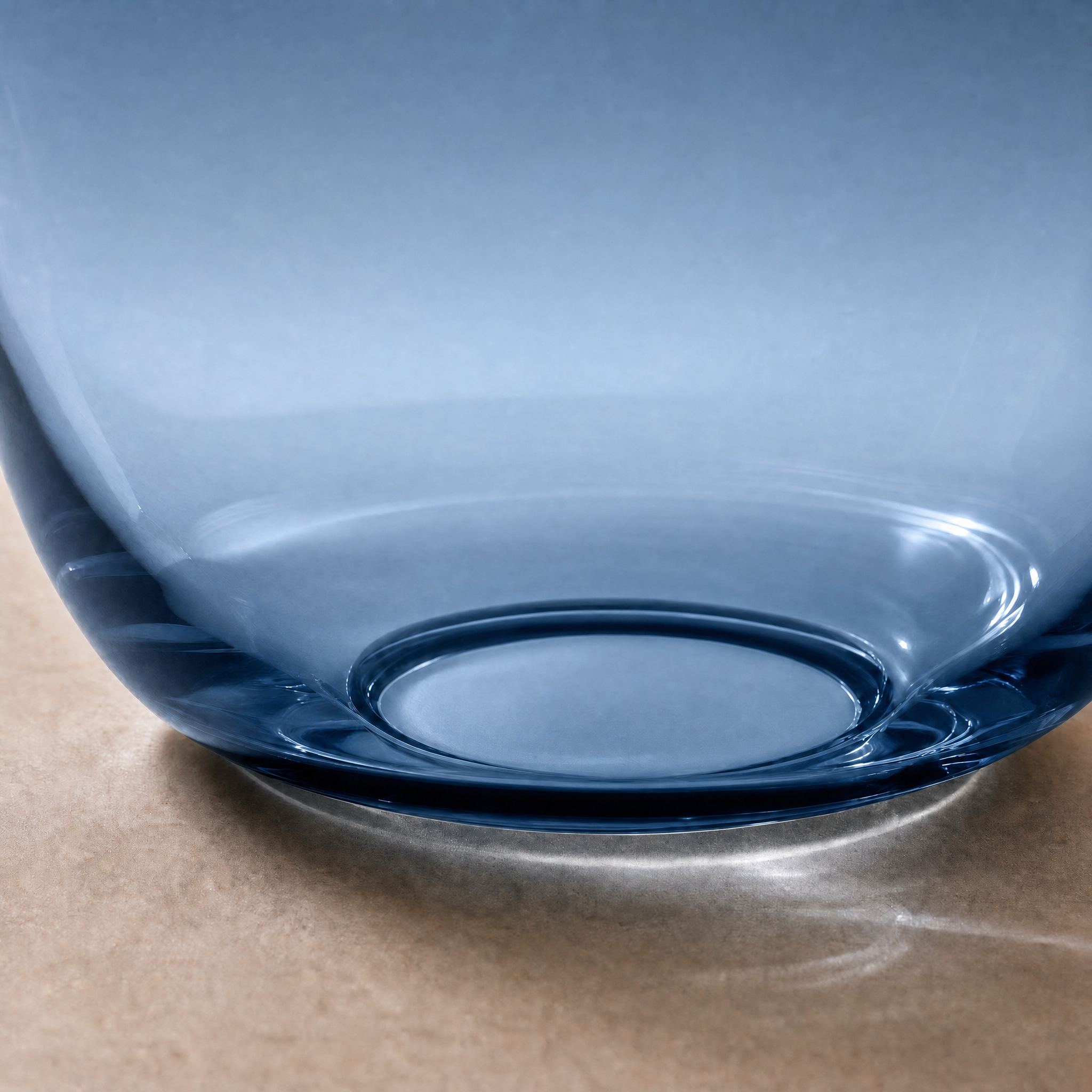Lucid Blown Glass Coffee Table – Medium / Steel Blue