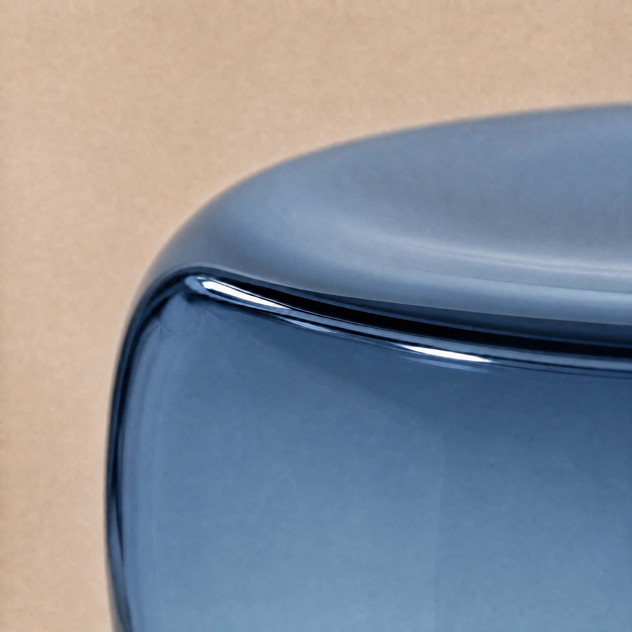 Lucid Blown Glass Coffee Table – Medium / Steel Blue