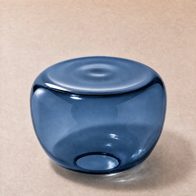 Lucid Blown Glass Coffee Table – Medium / Steel Blue