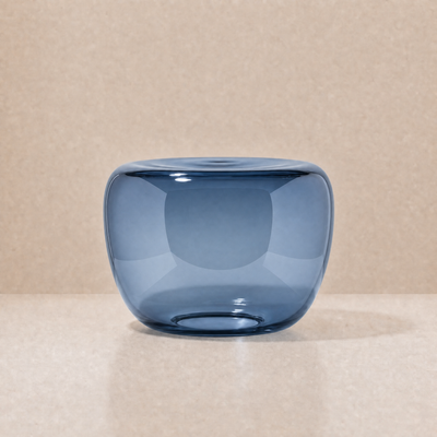 Lucid Blown Glass Coffee Table – Medium / Steel Blue