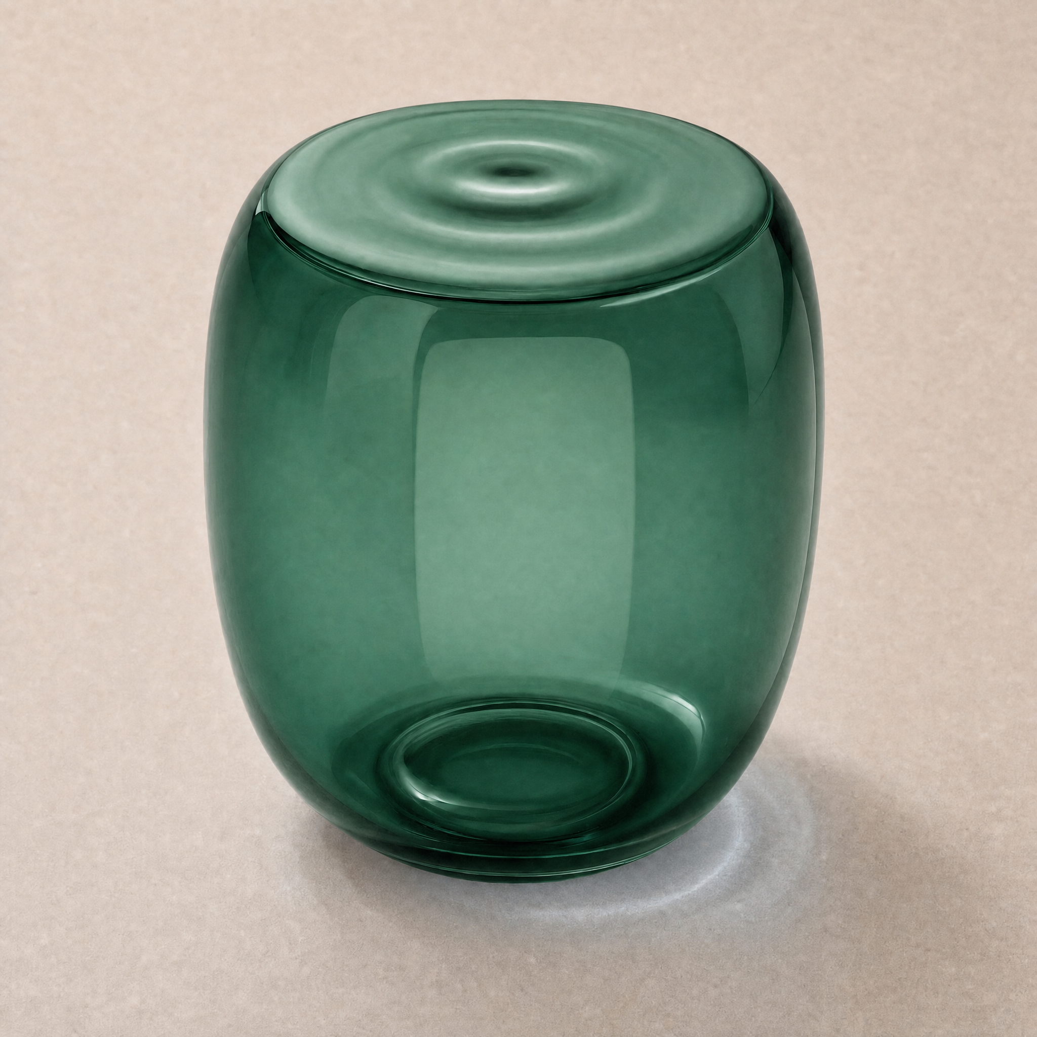 Lucid Blown Glass Coffee Table – Small / Emerald Green