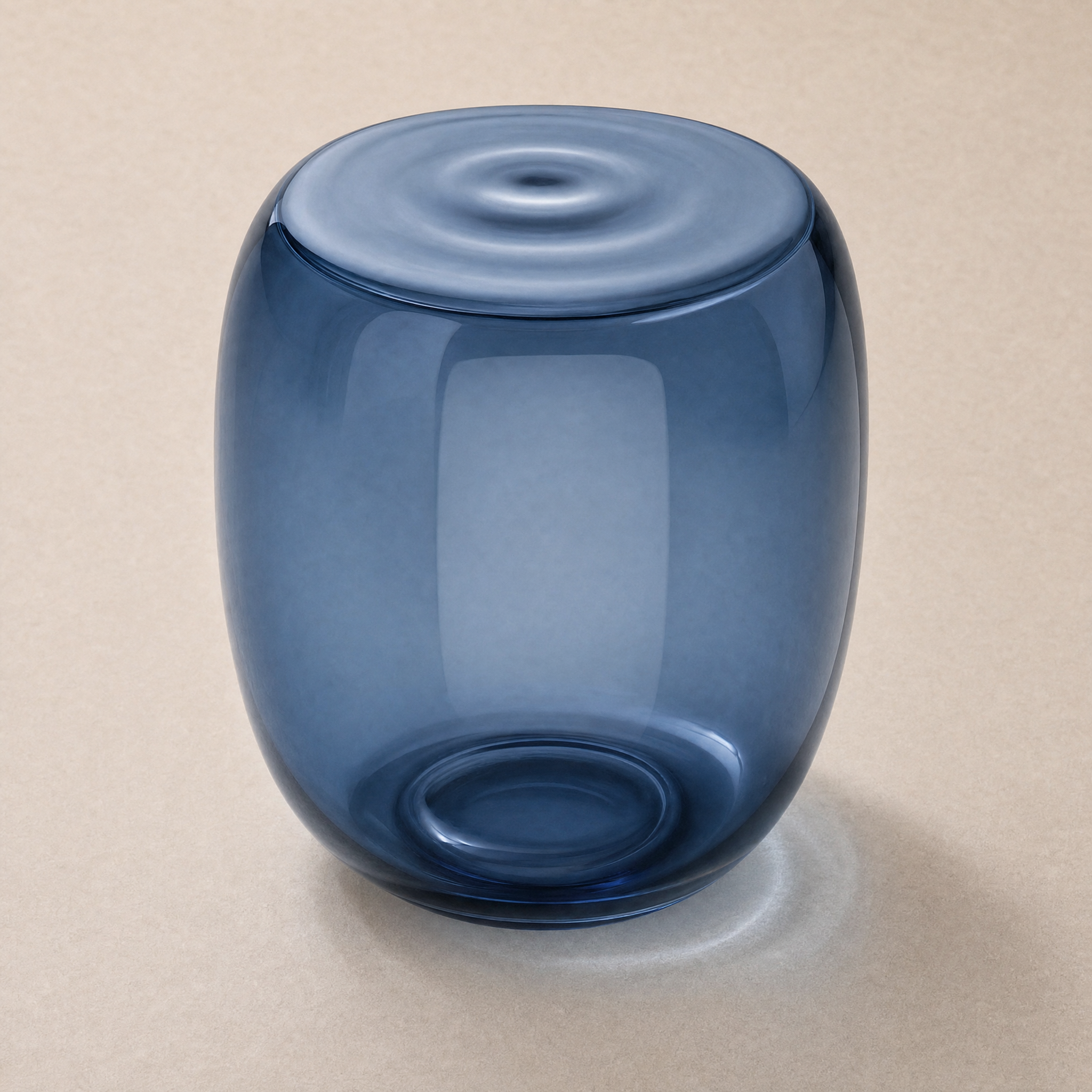 Lucid Blown Glass Coffee Table – Small / Steel Blue