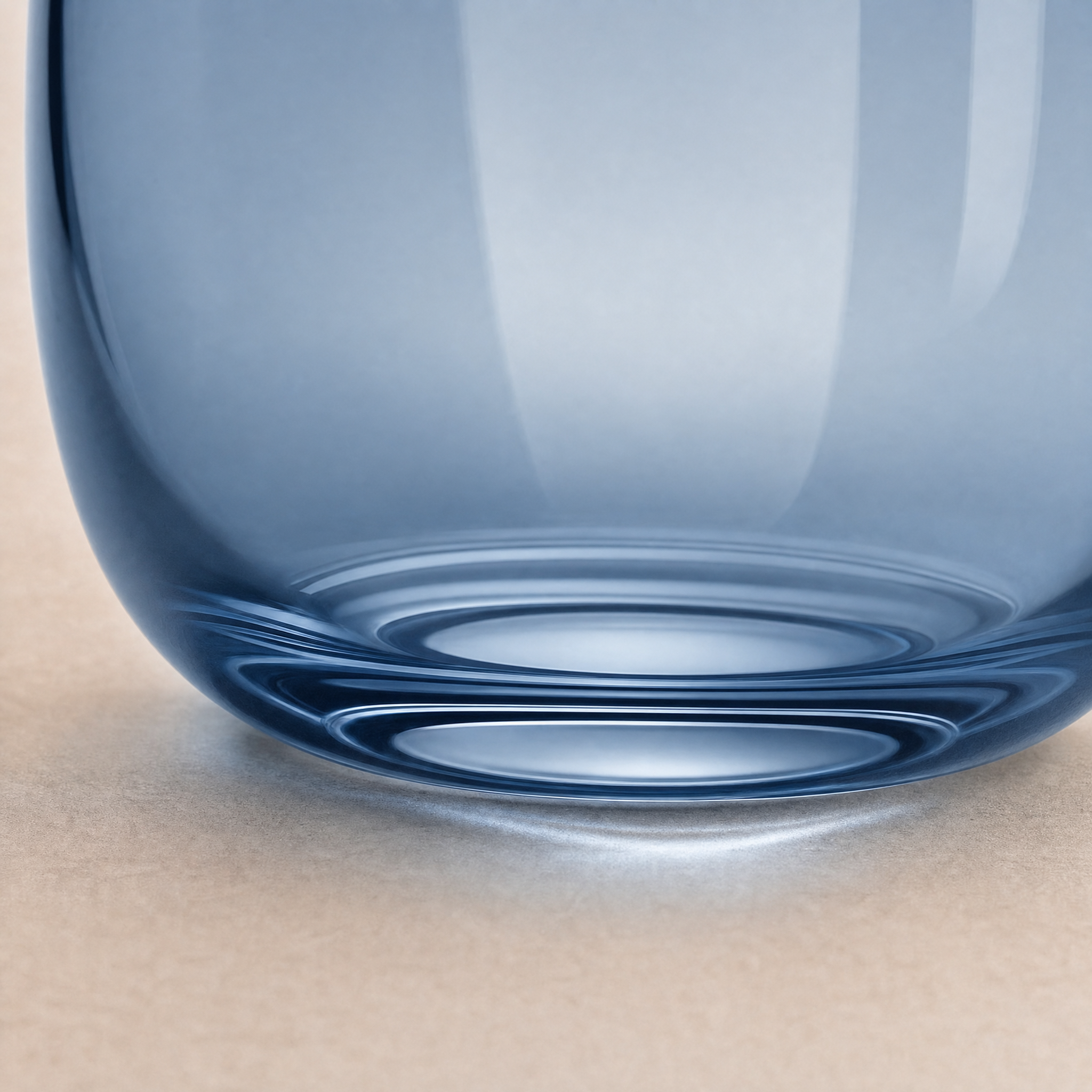 Lucid Blown Glass Coffee Table – Small / Steel Blue