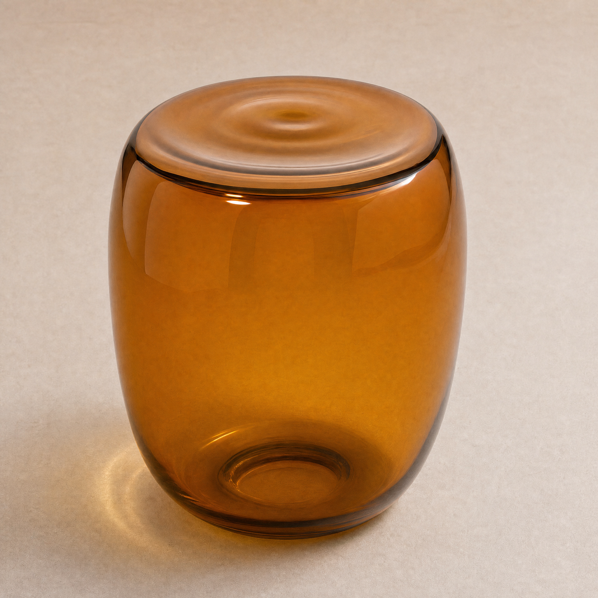 Lucid Blown Glass Coffee Table – Small / Amber