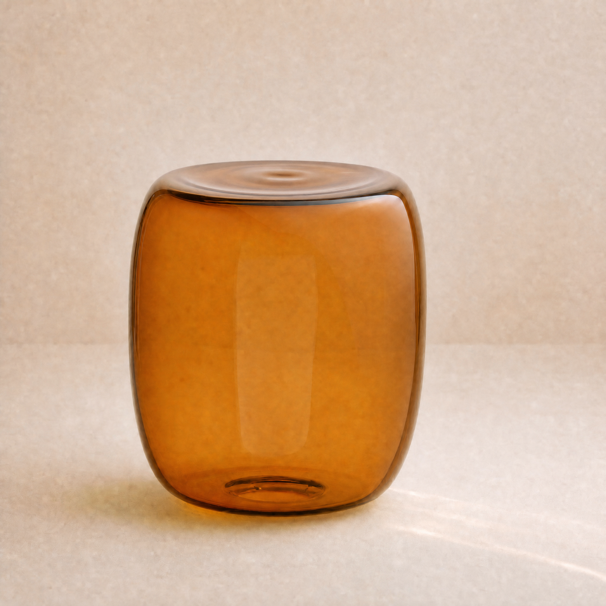 Lucid Blown Glass Coffee Table – Small / Amber