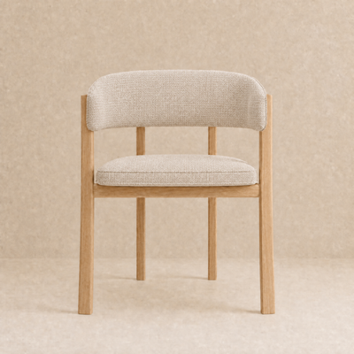 Avila Dining Chair – Stone Beige / Natural Oak