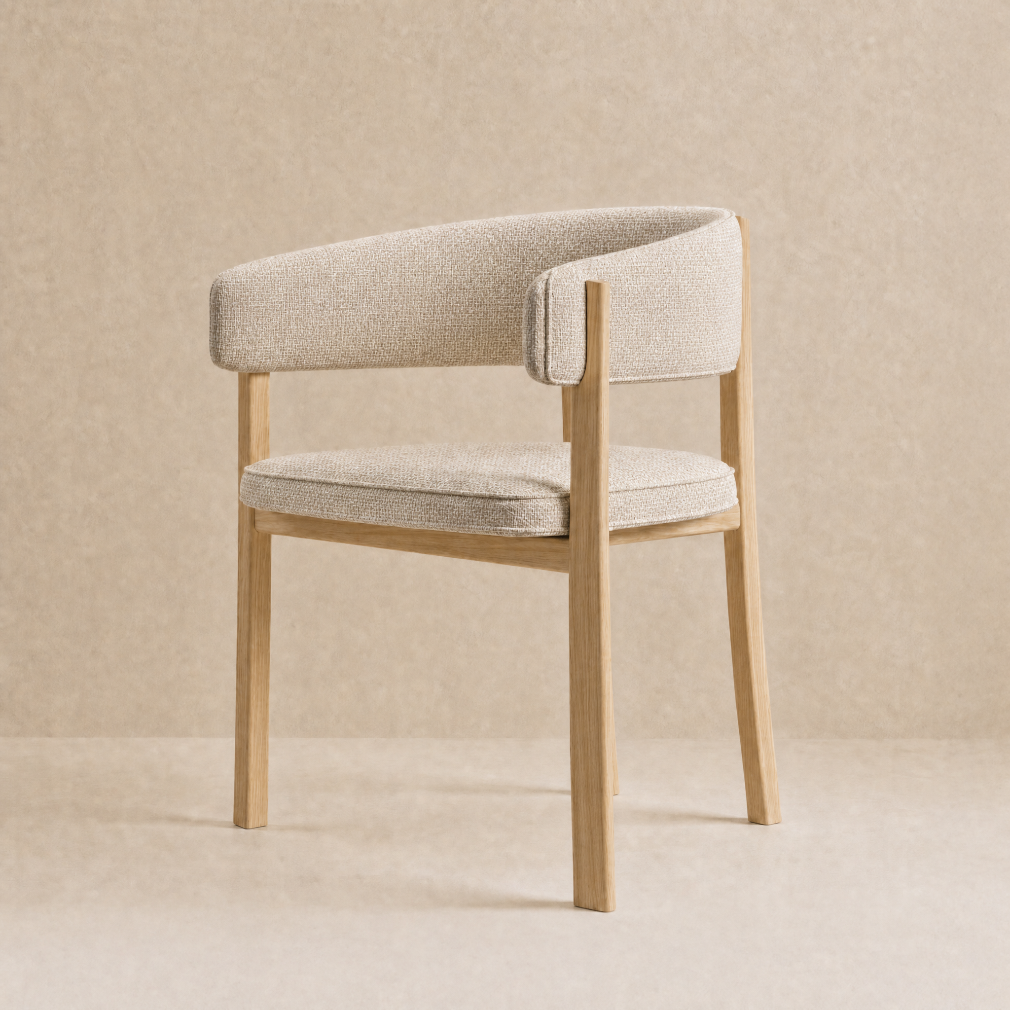 Avila Dining Chair – Stone Beige / Natural Oak