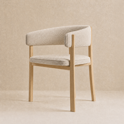 Avila Dining Chair – Stone Beige / Natural Oak