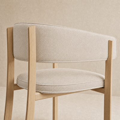 Avila Dining Chair – Stone Beige / Natural Oak
