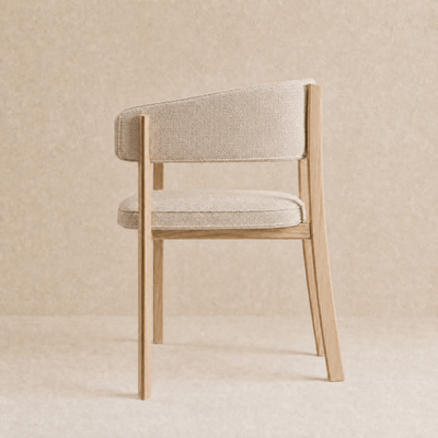 Avila Dining Chair – Stone Beige / Natural Oak