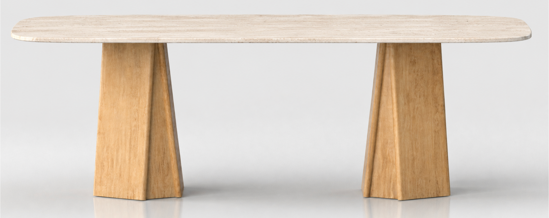 Chuli Rectangular Dining Table – Travertine