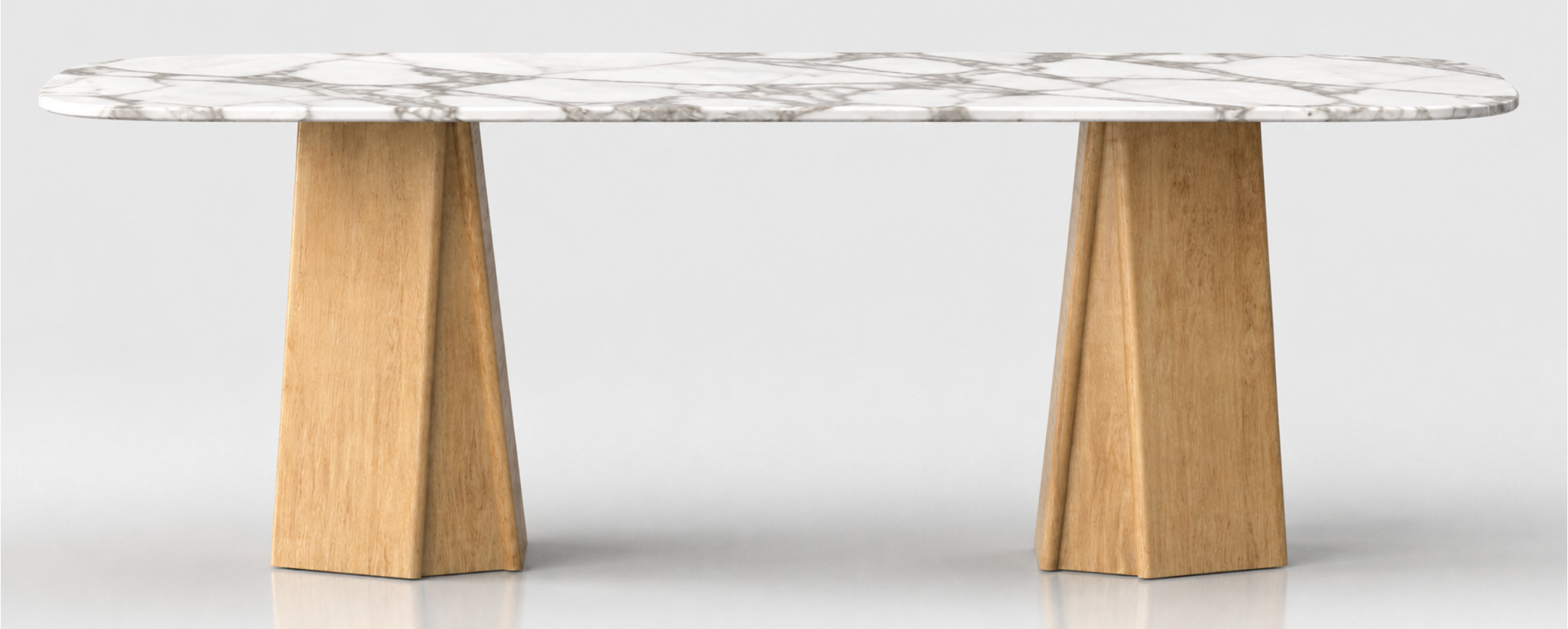 Chuli Rectangular Dining Table – Arabescato Marble