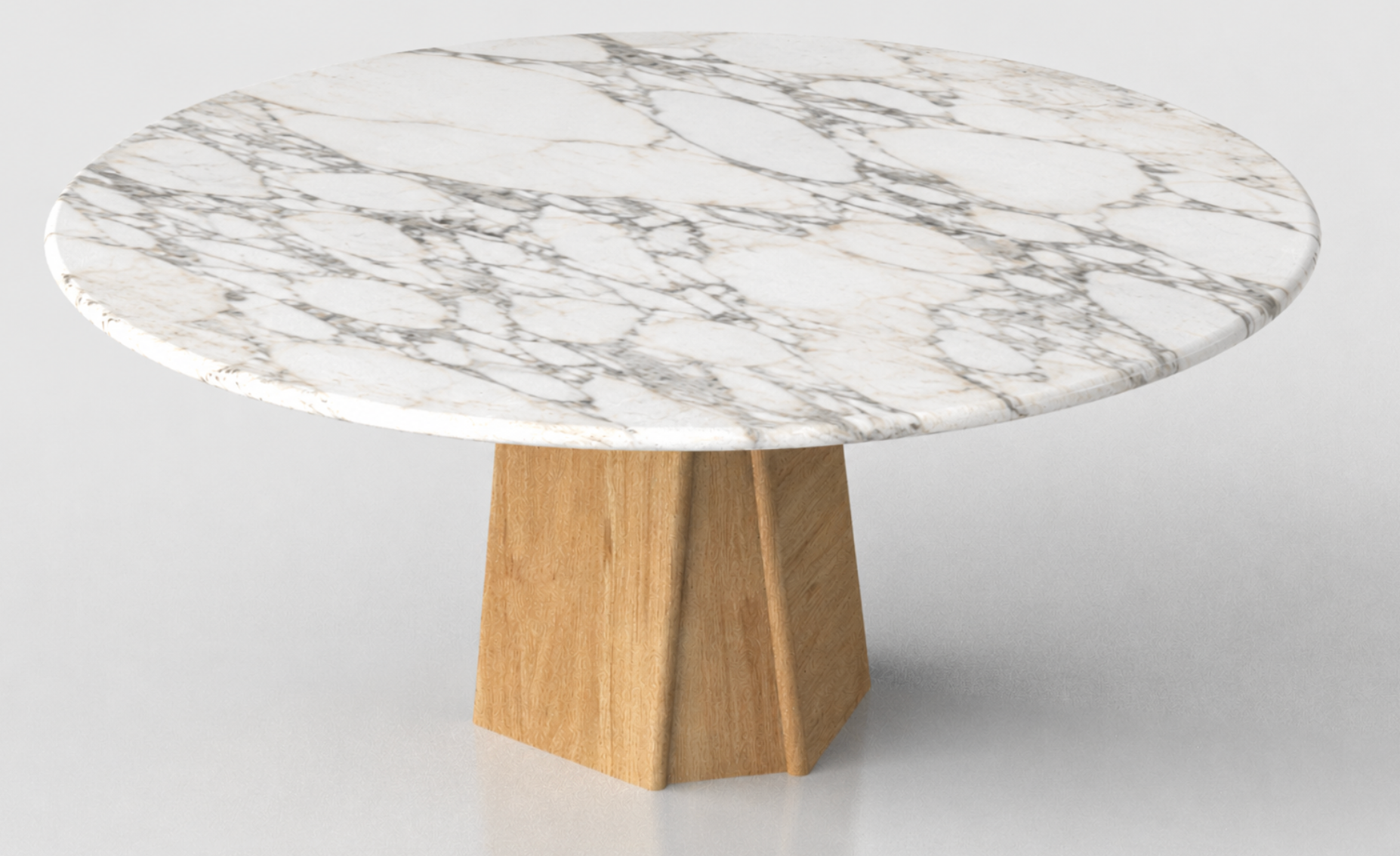 Chuli Round Dining Table – Arabescato Marble
