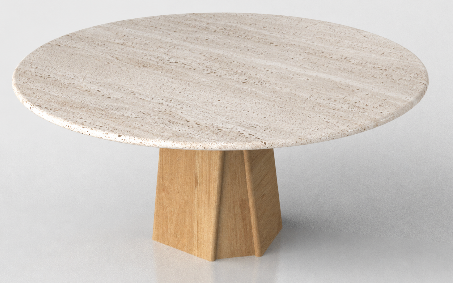 Chuli Round Dining Table – Travertine