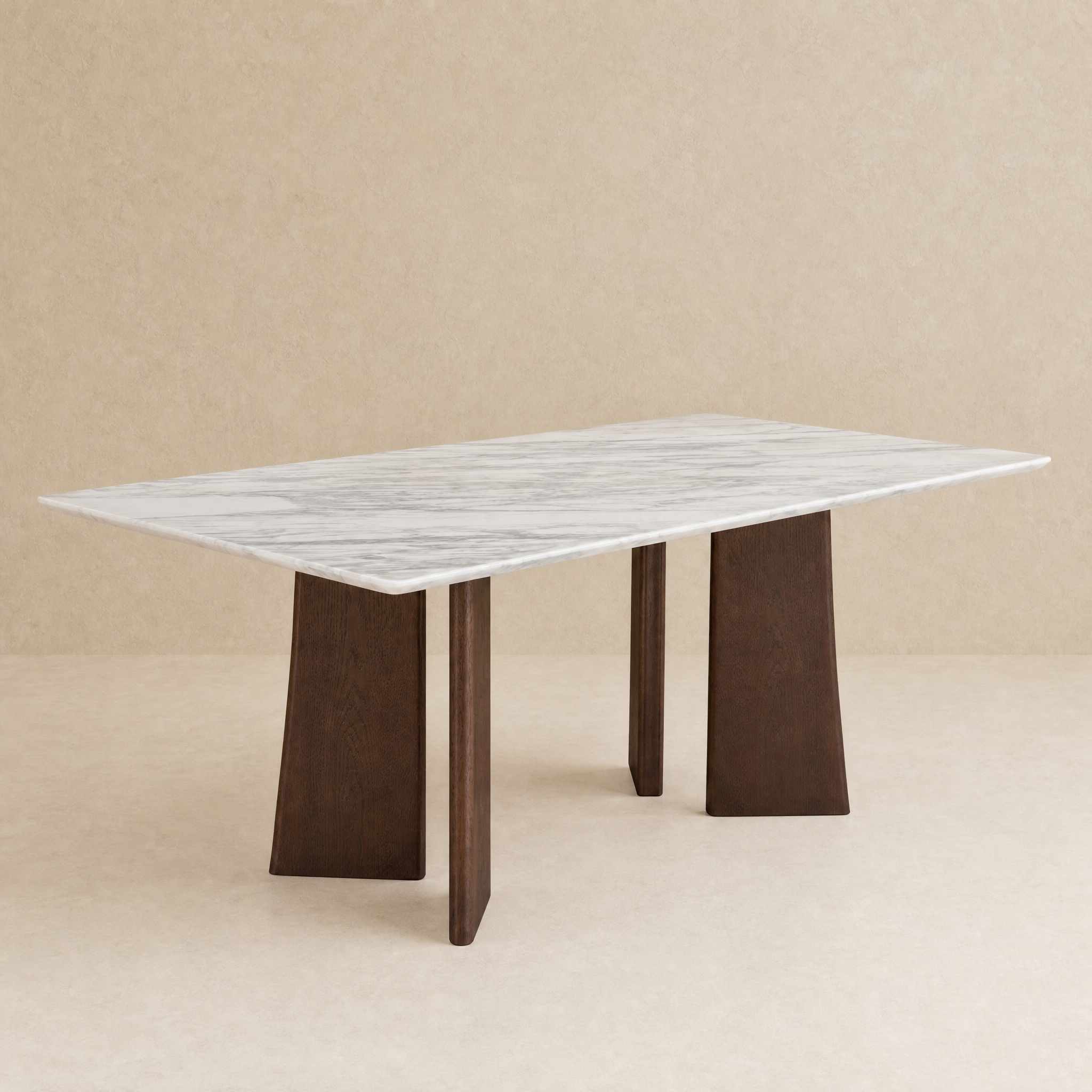Balado Rectangular Dining Table - Arabescato Marble / Dark Oak