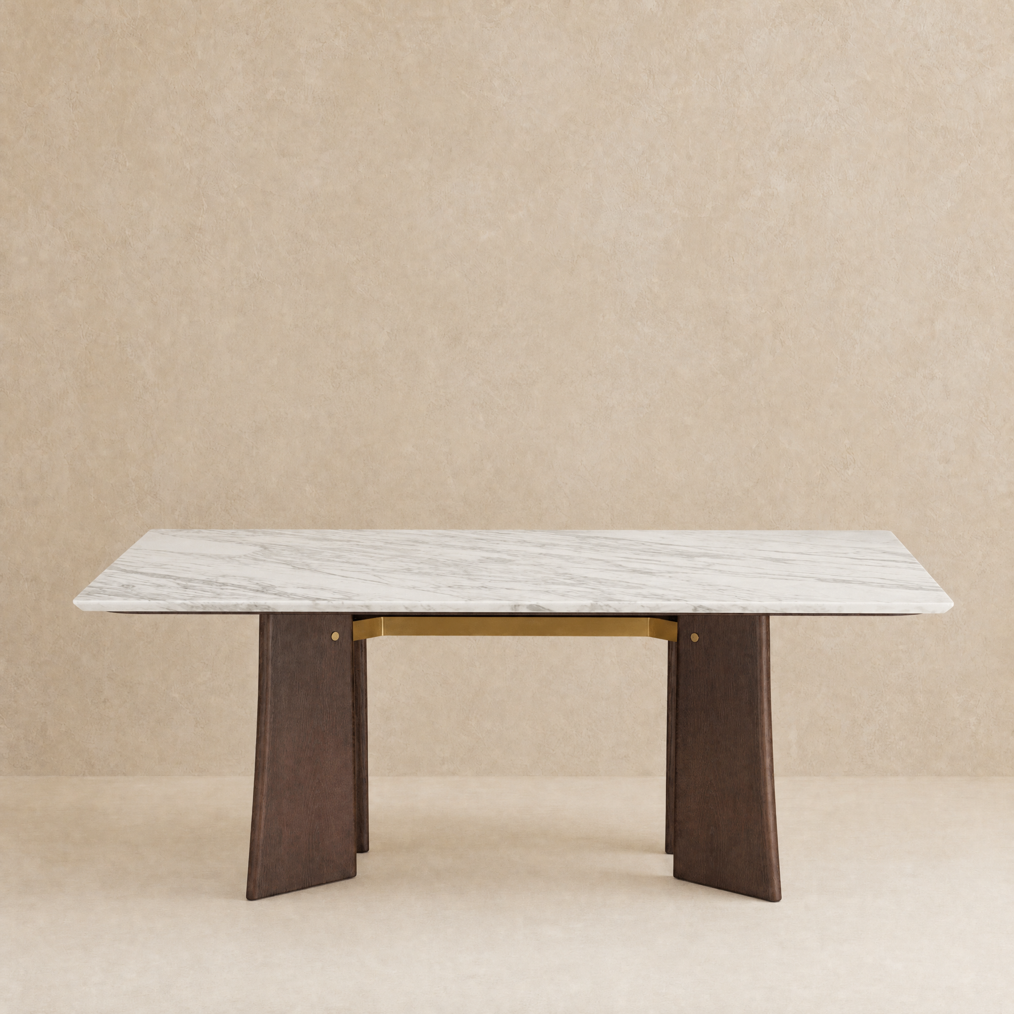 Balado Rectangular Dining Table - Arabescato Marble / Dark Oak