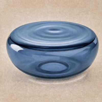 Lucid Blown Glass Coffee Table – Large / Steel Blue