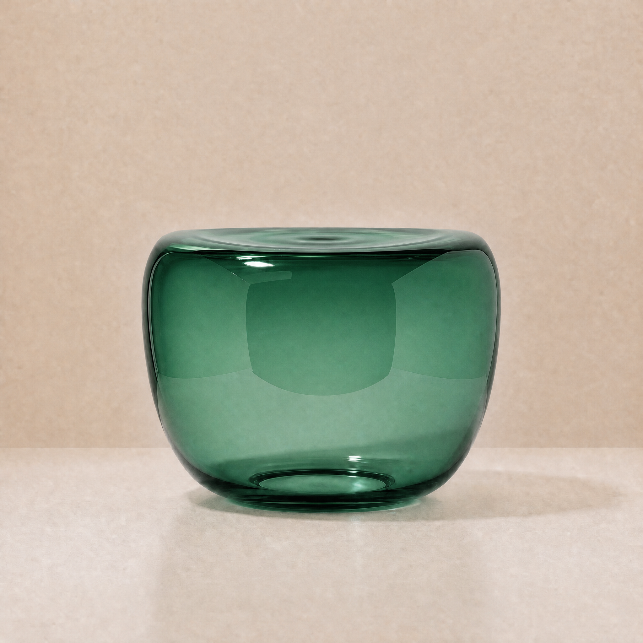 Lucid Blown Glass Coffee Table – Medium / Emerald Green