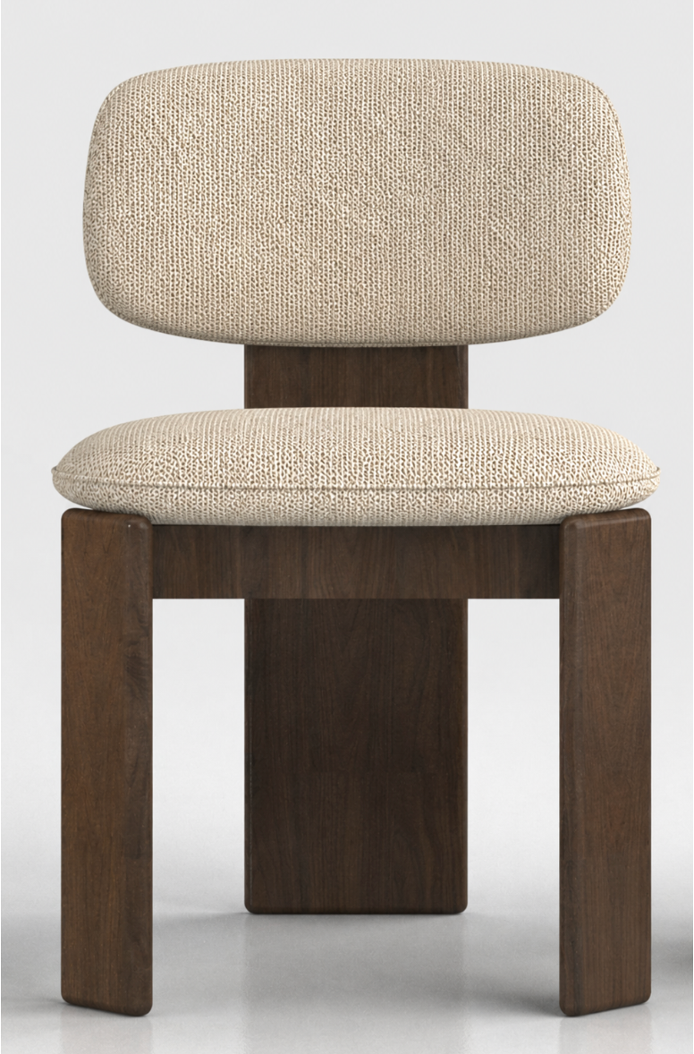 Gaba Dining Chair - Stone Beige / Dark Oak