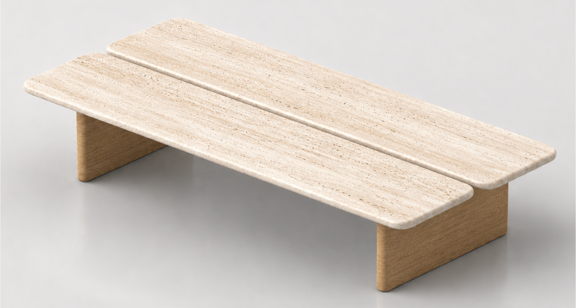 Gasher Travertine Rectangular Coffee Table