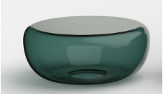 Lucid Blown Glass Coffee Table – Large / Emerald Green