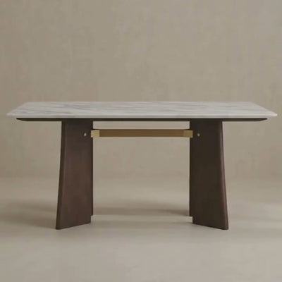 Balado Rectangular Dining Table - Arabescato Marble / Dark Oak