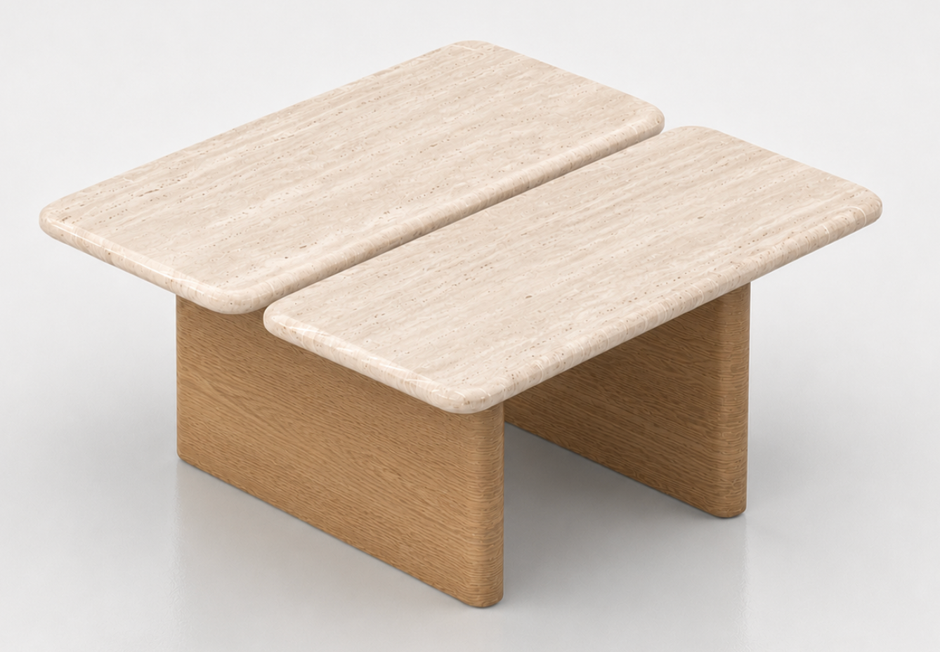 Gasher Square Coffee Table - Travertine